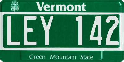 VT license plate LEY142