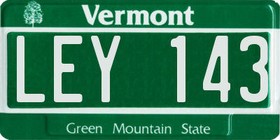VT license plate LEY143