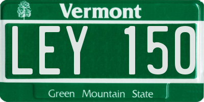 VT license plate LEY150