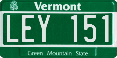 VT license plate LEY151