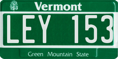 VT license plate LEY153