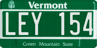 VT license plate LEY154