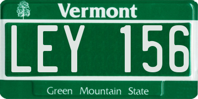 VT license plate LEY156