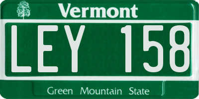 VT license plate LEY158