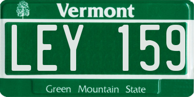 VT license plate LEY159