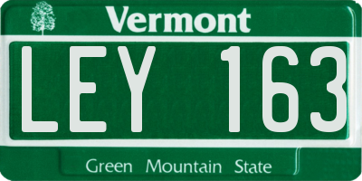VT license plate LEY163