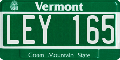 VT license plate LEY165