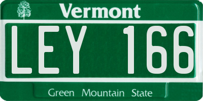 VT license plate LEY166
