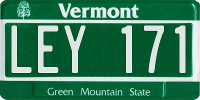 VT license plate LEY171