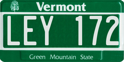 VT license plate LEY172