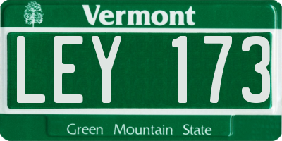VT license plate LEY173