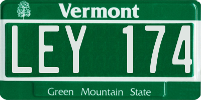 VT license plate LEY174