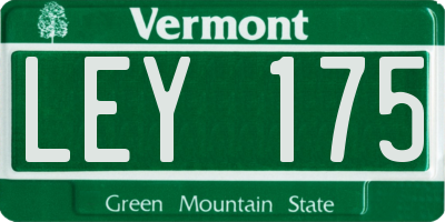 VT license plate LEY175