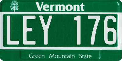 VT license plate LEY176