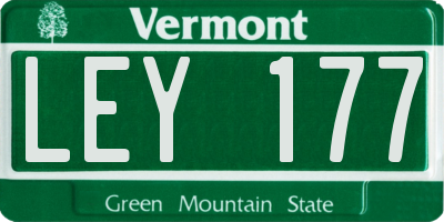 VT license plate LEY177
