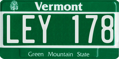 VT license plate LEY178