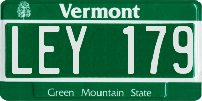 VT license plate LEY179