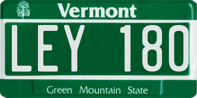 VT license plate LEY180