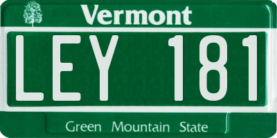 VT license plate LEY181