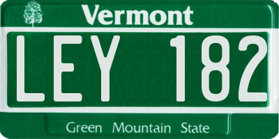 VT license plate LEY182