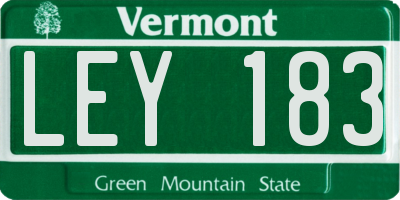 VT license plate LEY183