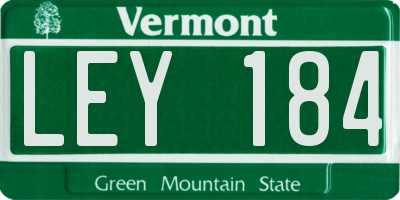 VT license plate LEY184