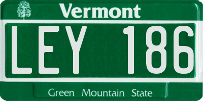 VT license plate LEY186