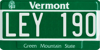 VT license plate LEY190