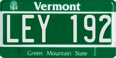 VT license plate LEY192
