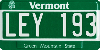 VT license plate LEY193