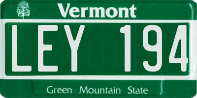 VT license plate LEY194