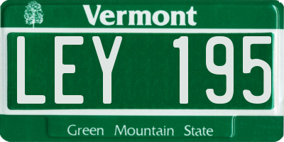 VT license plate LEY195