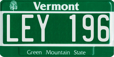 VT license plate LEY196