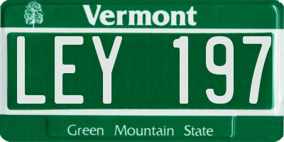 VT license plate LEY197