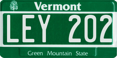 VT license plate LEY202