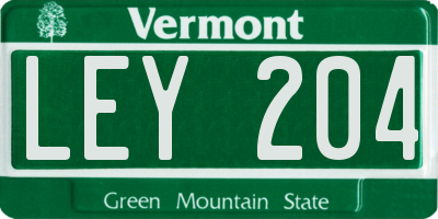 VT license plate LEY204
