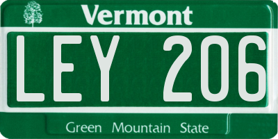 VT license plate LEY206