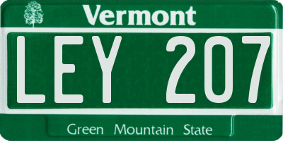 VT license plate LEY207