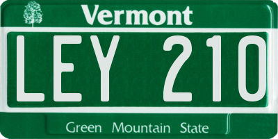VT license plate LEY210