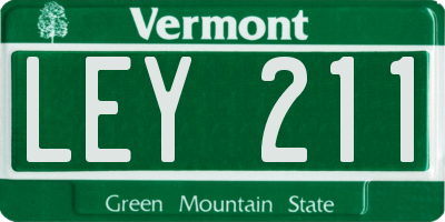 VT license plate LEY211
