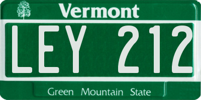 VT license plate LEY212