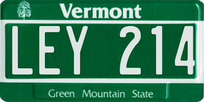 VT license plate LEY214