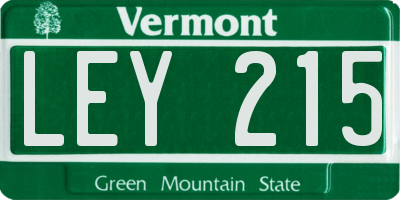 VT license plate LEY215