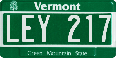 VT license plate LEY217