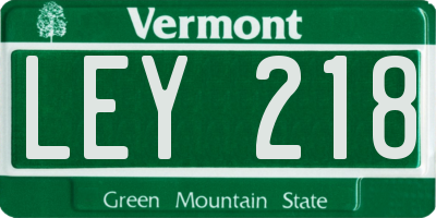 VT license plate LEY218