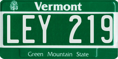 VT license plate LEY219