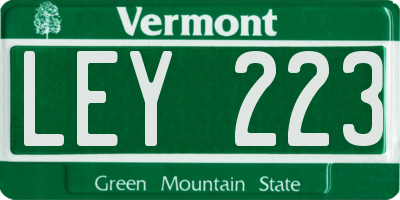 VT license plate LEY223