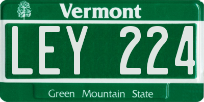 VT license plate LEY224