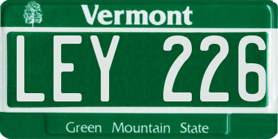 VT license plate LEY226