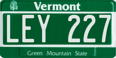 VT license plate LEY227